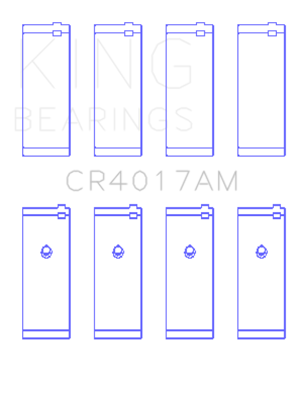 King Engine Bearings Opel 1.8/2.0 X18/20Xe (Size +0.25mm) Connecting Rod Bearing Set - CR4017AM0.25