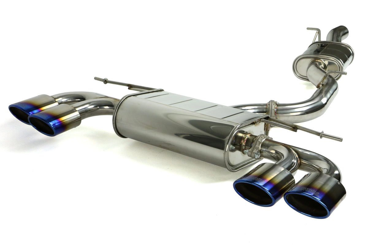 Invidia 15+ Volkswagen Golf-R Q300 Quad Oval Titanium Burnt Tips Cat-back Exhaust - HS14GFRG3T