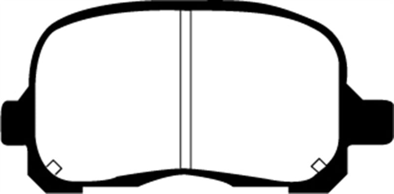 EBC 98-02 Chevrolet Prism 1.8 Ultimax2 Front Brake Pads - UD741 for 1998-2002 Chevrolet Prizm - installed view