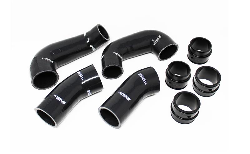 Torque Solution Black IC Boost Hose Set: 2007-2013 Mazdaspeed 3 - TS-MS-011BK for 2007-2013 Mazda 3 - front view