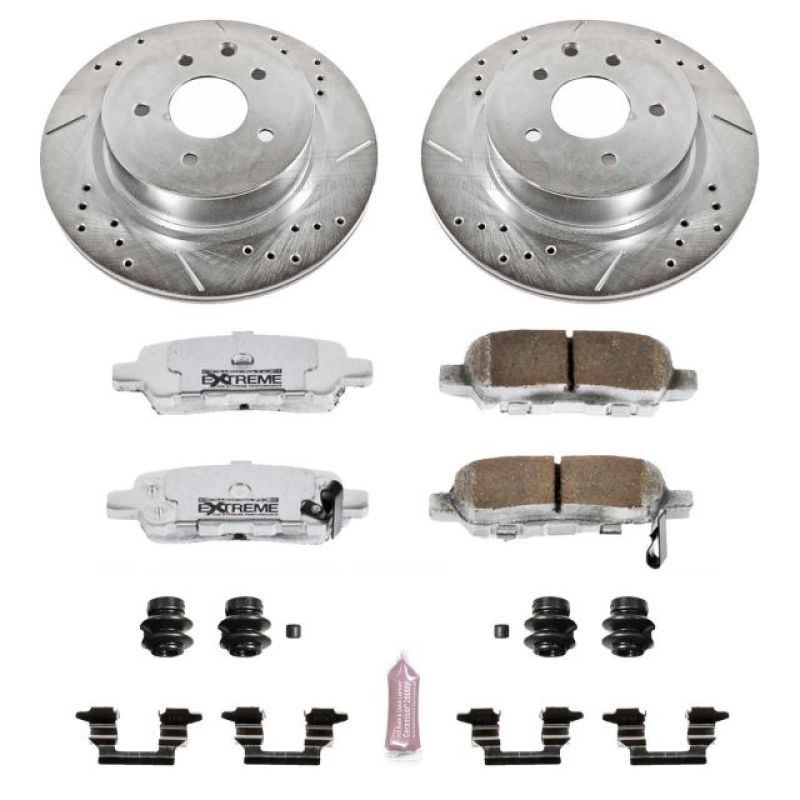 Power Stop 08-12 Infiniti EX35 Rear Z26 Street Warrior Brake Kit - K179-26 for 2005-2013 INFINITI G - front view