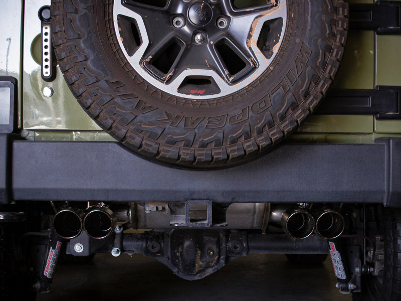 aFe Rebel Series 2.5in 409 SS Axle-Back Exhaust System Black 07-18 Jeep Wrangler (JK) V6-3.6L/3.8L - 49-48086-B