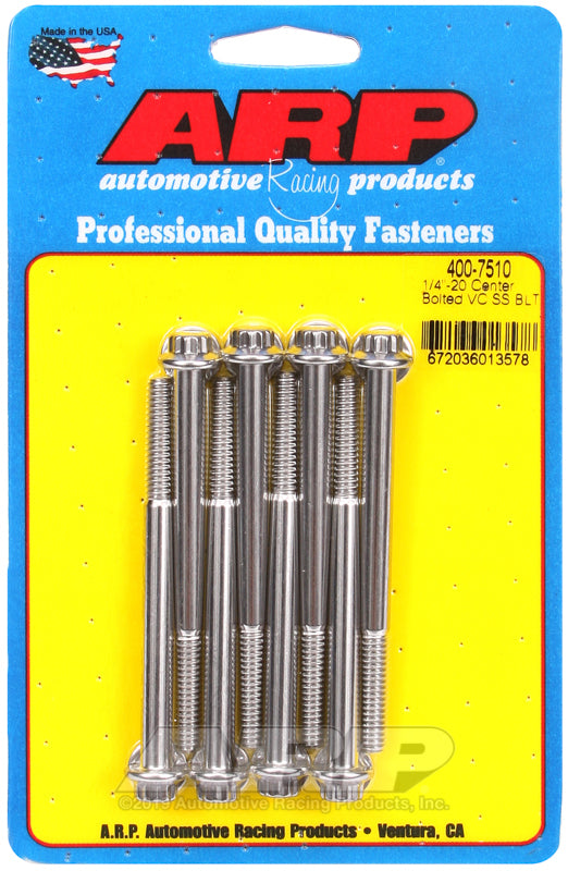 ARP SS 1/4-20 Center Bolted Valve Cover Bolt Kit - 400-7510 by ARP