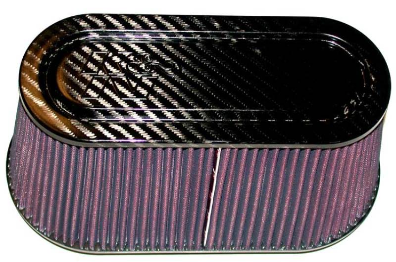 K&amp;N Universal Carbon Fiber Top and Base Filter 12in x 6in Base / 9.938in x 3.938in Top / 6in Height - RP-5115
