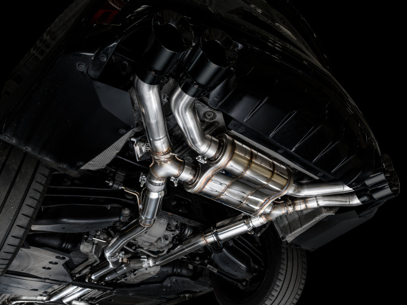 AWE Tuning 2021+ Cadillac CT4-V Blackwing SwitchPath Exhaust - Diamond Black Tips - 3025-43436