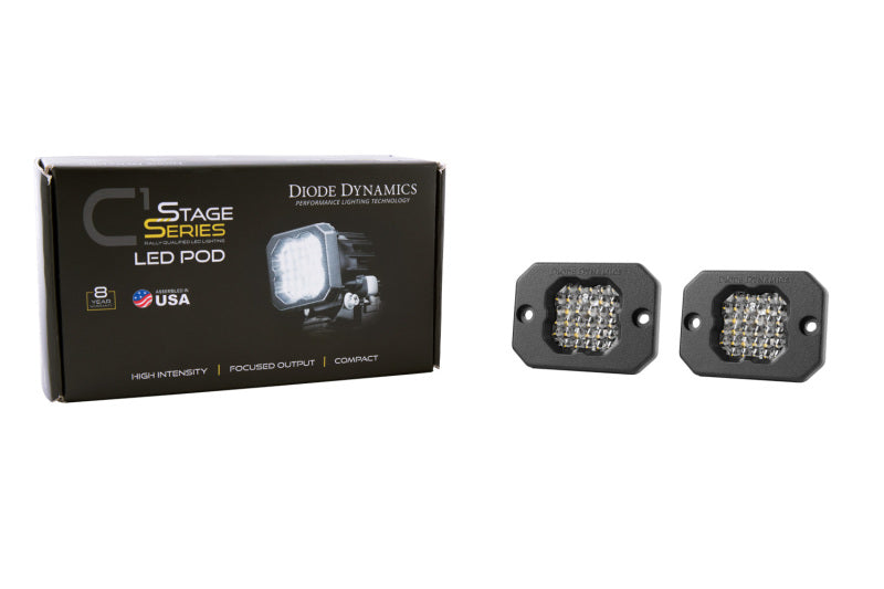 Diode Dynamics Stage Series C1 LED Pod Sport - White Flood Flush RBL (Pair) - DD6471P