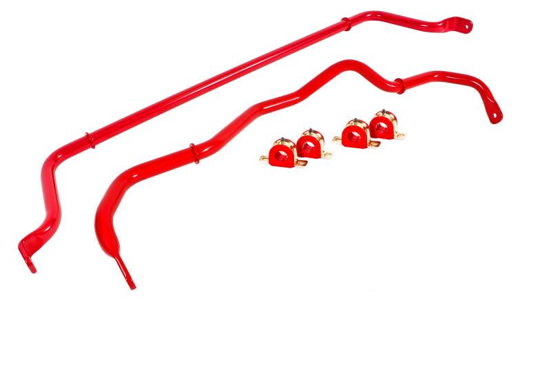 BMR 16-17 6th Gen Camaro Front & Rear Sway Bar Kit w/ Bushings - Red - SB049R