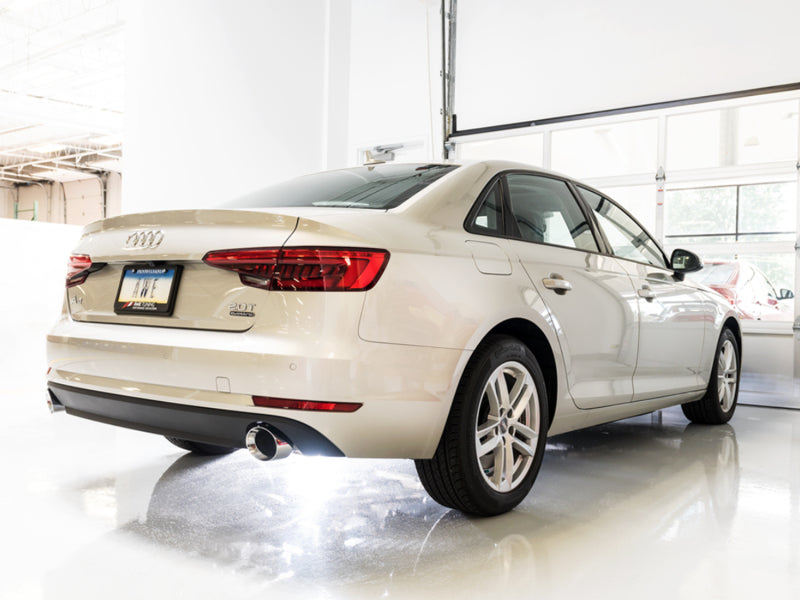 AWE Tuning Audi B9 A4 SwitchPath Exhaust Dual Outlet - Chrome Silver Tips (Includes DP and Remote) - 3025-32014
