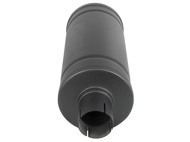 aFe MACH Force-Xp 409 SS Muffler w/ Black finish 2-1/2in Inlet &amp; Oulet 14in x 16in Diameter - 49M00007-B