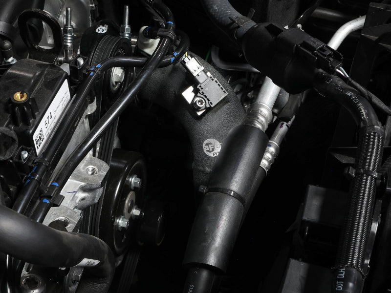 aFe Power 21-22 Ford Bronco L4-2.3L (t) BladeRunner 3in Aluminum Cold Charge Pipe Black - 46-20579-B
