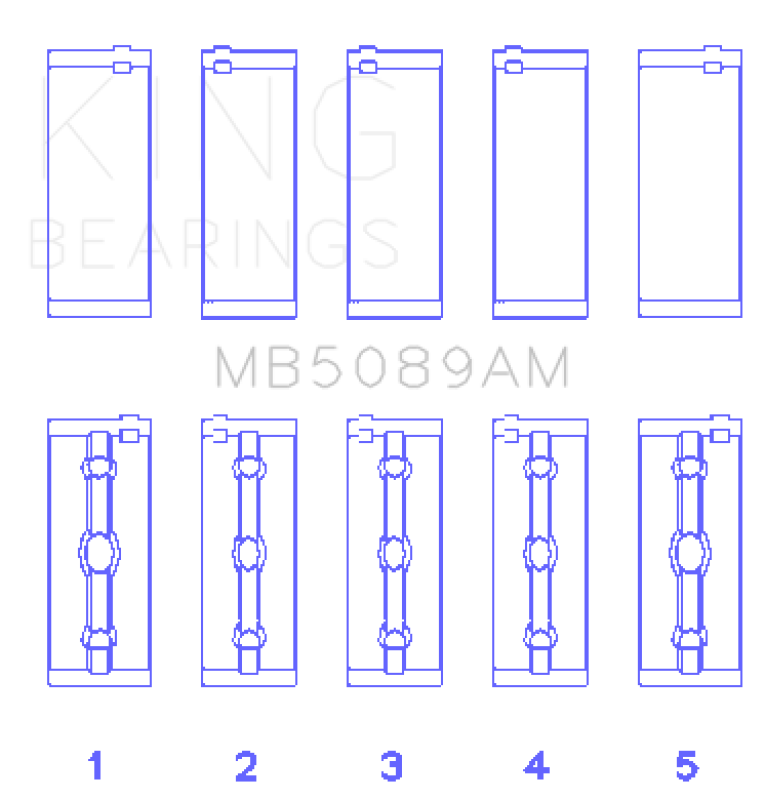 King Engine Bearings Toyota 1Rz (Size +0.75mm) Main Bearing Set - MB5089AM0.75