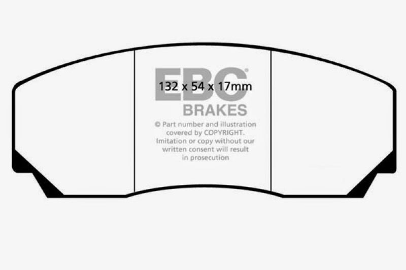 EBC 90-00 Aston Martin Vantage 5.3 (Twin Supercharged)(AP) Redstuff Front Brake Pads - DP3002C for 1999-2004 Lotus Esprit - d