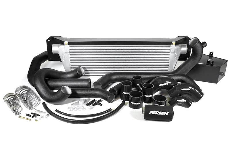 Perrin Performance 2015-2017 Subaru STI FMIC Black Boost Tubes w/ Black Silicone Couplers - PSP-ITR-438-2BK/BK