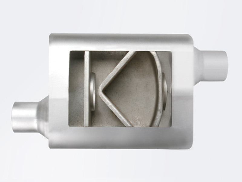 aFe Scorpion Replacement Alum Steel Muffler 2-1/2in In/Out Baffled Offset/Offset 13inL x10inW x4inH - 49M00003