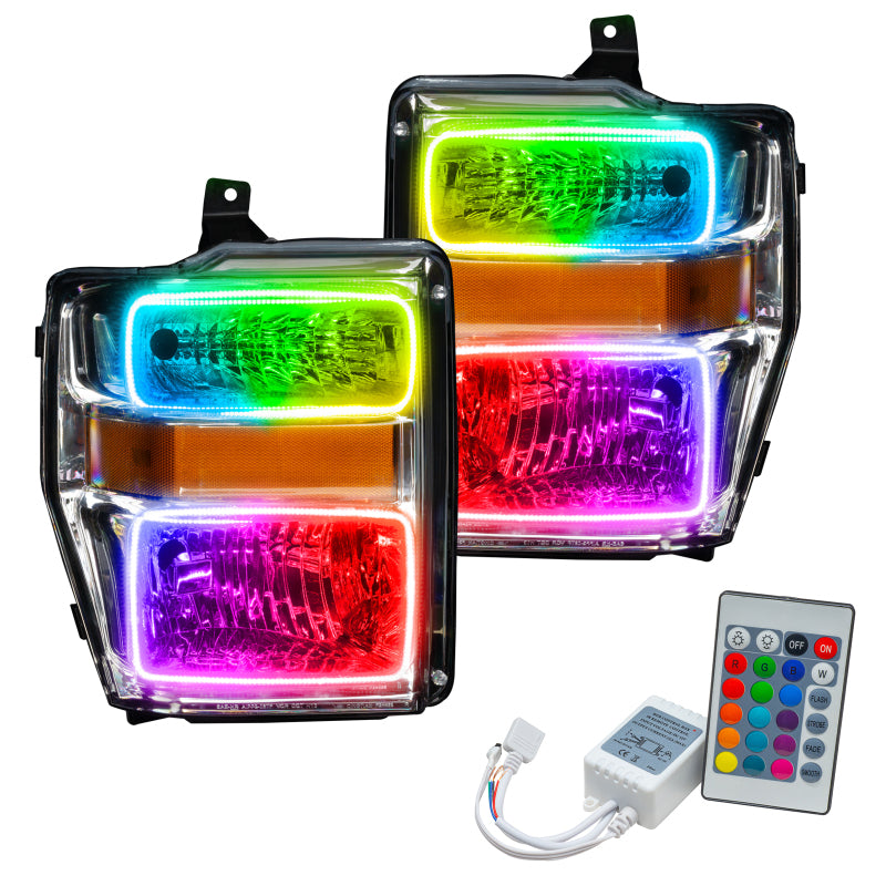 Oracle 08-10 Ford F250 Pre-Assembled Halo Headlights Chrome Housing- w/Simple Cntrl SEE WARRANTY - 7189-504