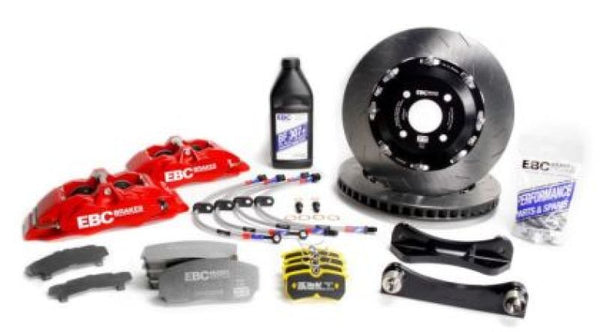 EBC Racing 99-04 Honda S2000 AP1 Red Apollo-4 Calipers 330mm Rotors Front Big Brake Kit - BBK040RED-2 for 2000-2004 Honda S20