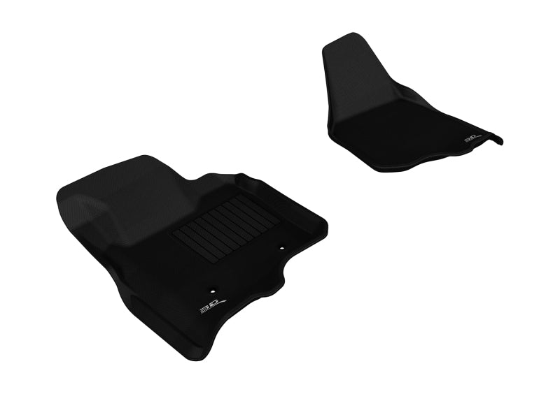 3D MAXpider 2011-2012 Ford F-250/350/450 Supercab/Supercrew Kagu 1st Row Floormat - Black - L1FR07011509
