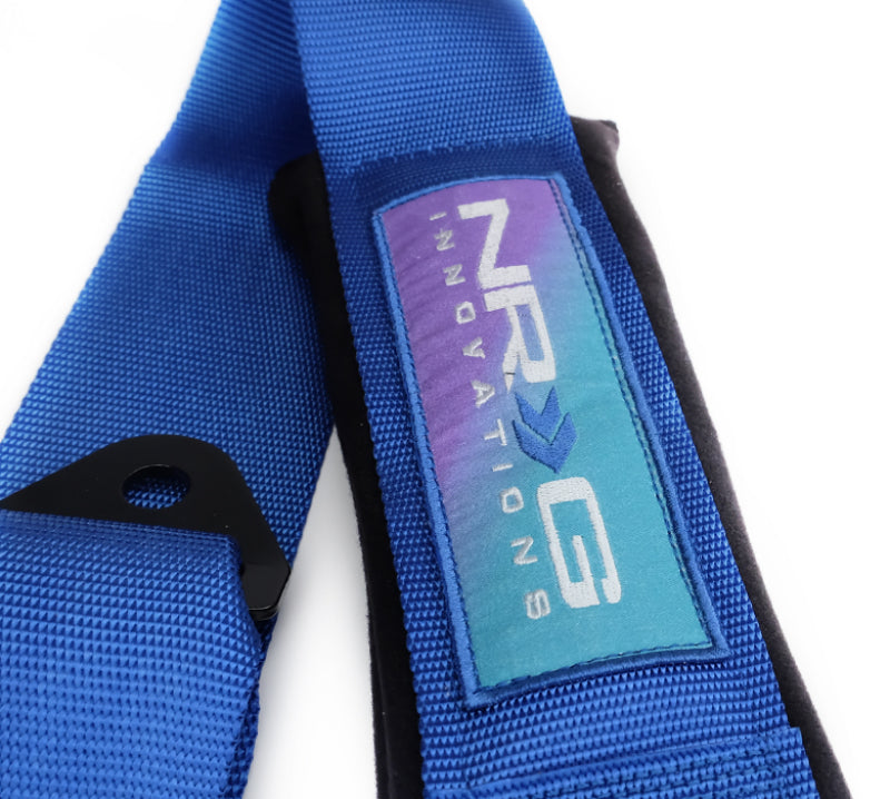 NRG 5PT 3in. Seat Belt Harness / Cam Lock - Blue - SBH-B6PCBL - close-up view 2 3 4 5