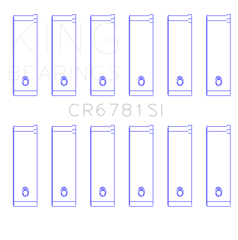 King Engine Bearings Chrysler 2.7L (Od+.002in) (Size +0.75mm) Connecting Rod Bearing Set - CR6781SI0.75