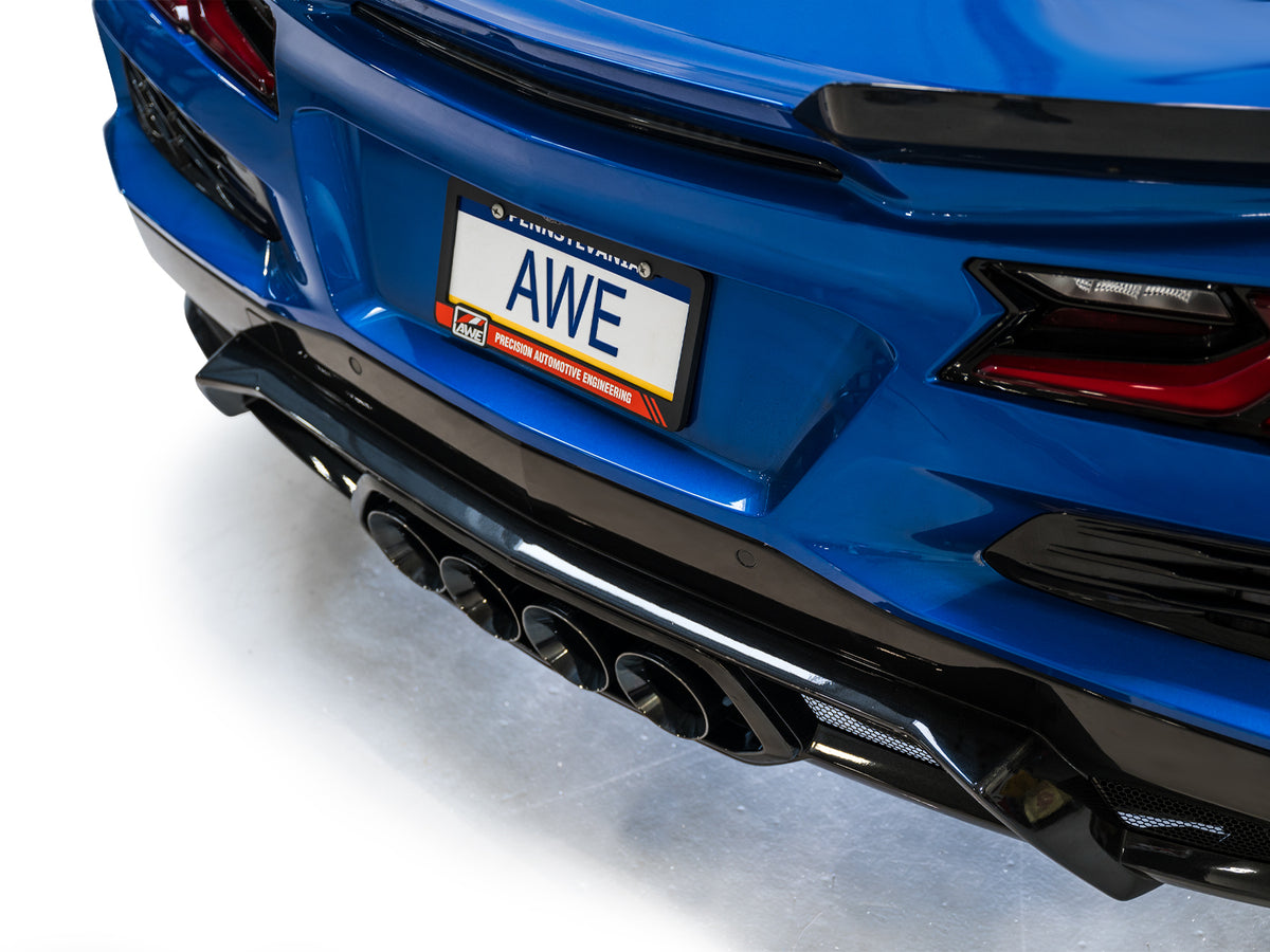 AWE 23+ C8 Corvette Z06 SwitchPath Cat-Back Exhaust - Diamond Black Tips - 3025-43906