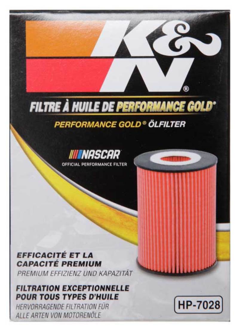 K&N Performance Oil Filter for 2010+ Mercedes Benz GLE350D 3.0L V6 DSL 2.75in OD x 3.625in H - HP-7028 for 2010-2022 Mercedes