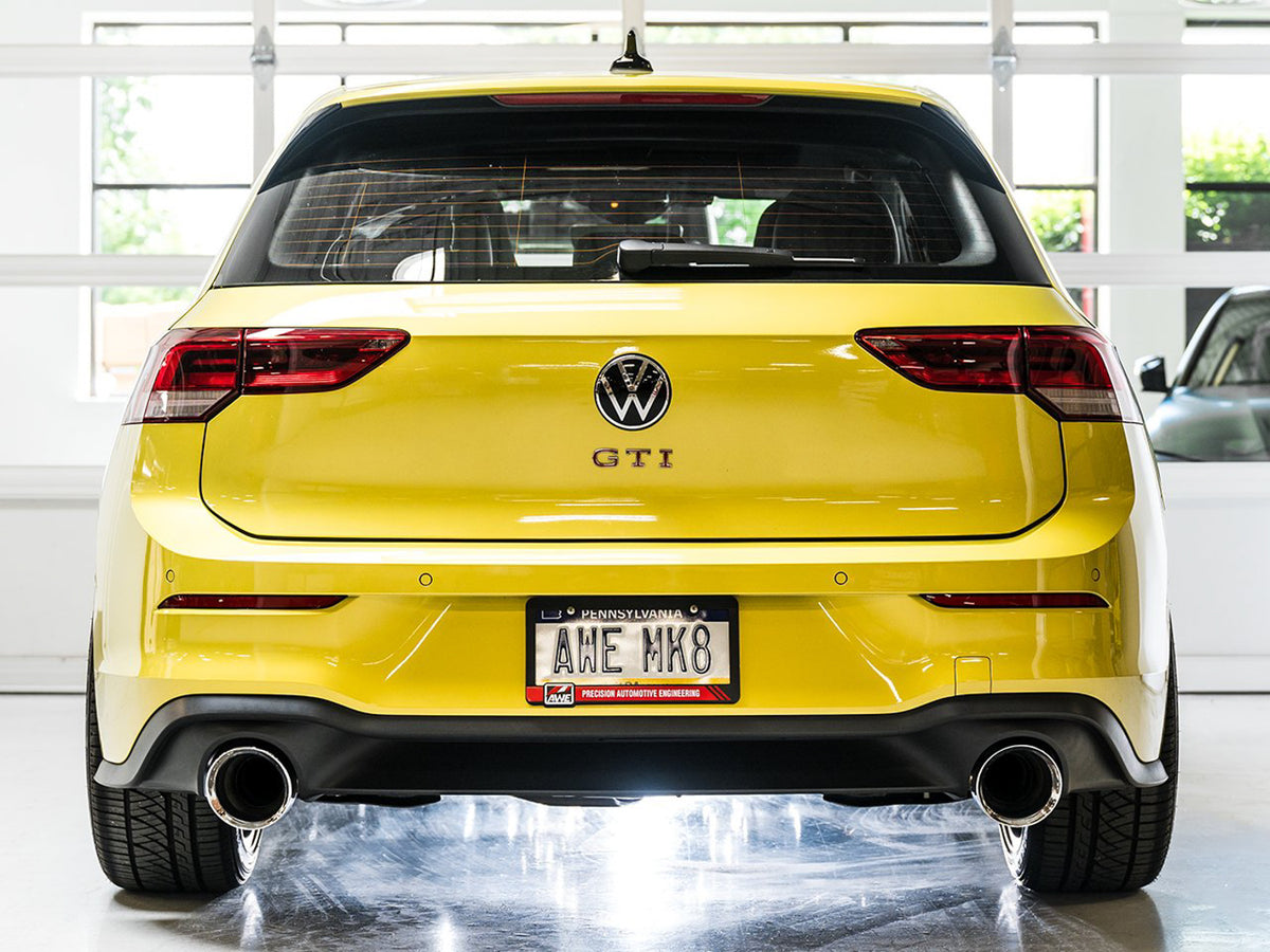 AWE 2022 VW GTI MK8 Touring Edition Exhaust - Chrome Silver Tips - 3015-32658