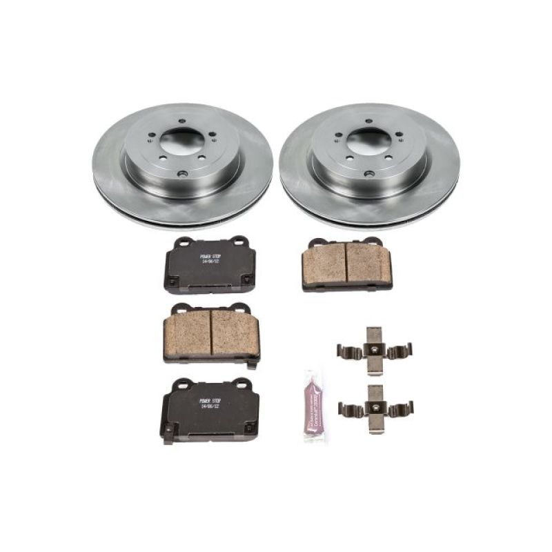 Power Stop 08-15 Mitsubishi Lancer Rear Autospecialty Brake Kit - KOE4741 for 2008-2015 Mitsubishi Lancer - front view