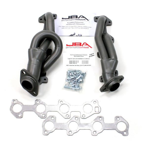 JBA 04-07 Dodge Dakota 4.7L PowerTech 1-1/2in Primary Ti Ctd Cat4Ward Header - 1949S-2JT for 2004-2007 Dodge Dakota - front v