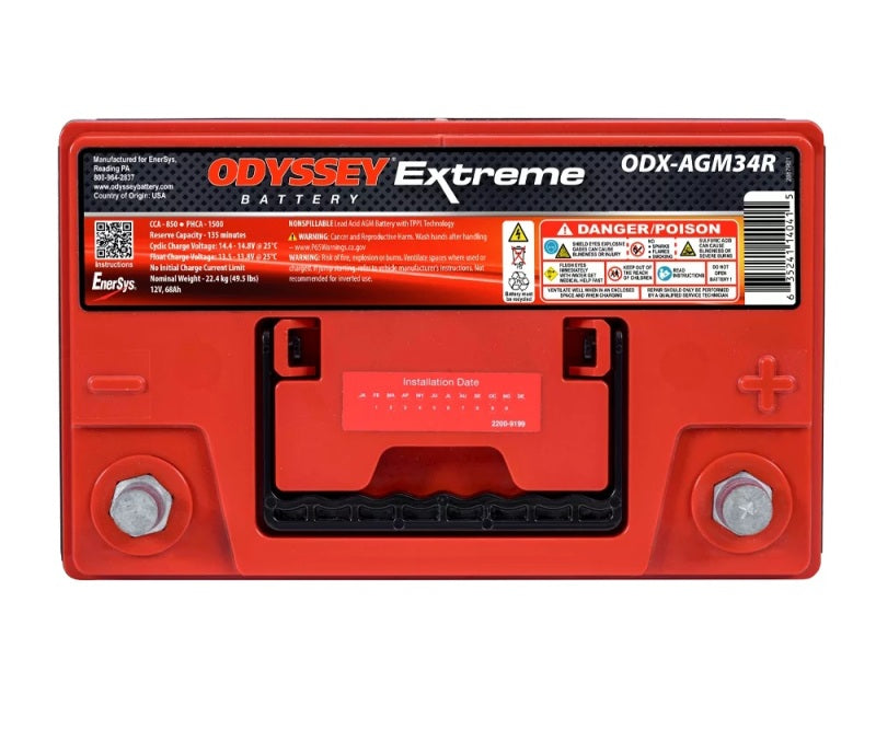 Odyssey Battery Auto/Truck/Heavy Duty &amp; Commercial Extreme AGM Battery (34R-PC1500T) - ODX-AGM34R