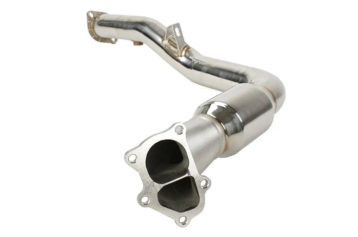 Invidia 02-07 WRX/STi Polished Divorced Waste Gate Downpipe with High Flow Cat - HS05SW1DPC