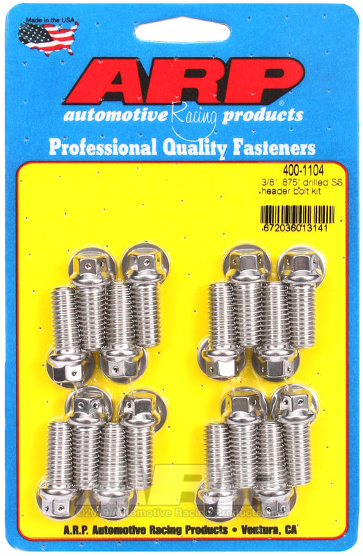 ARP 3/8 x .875 Drilled SS Header Bolt Kit - 400-1104