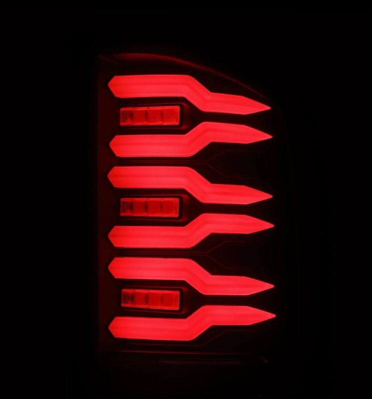 AlphaRex 07-14 Chevrolet Silverado 1500/2500HD/3500HD Luxx-Series LED Tail Lights Blk w/Smoked Lens - 620080