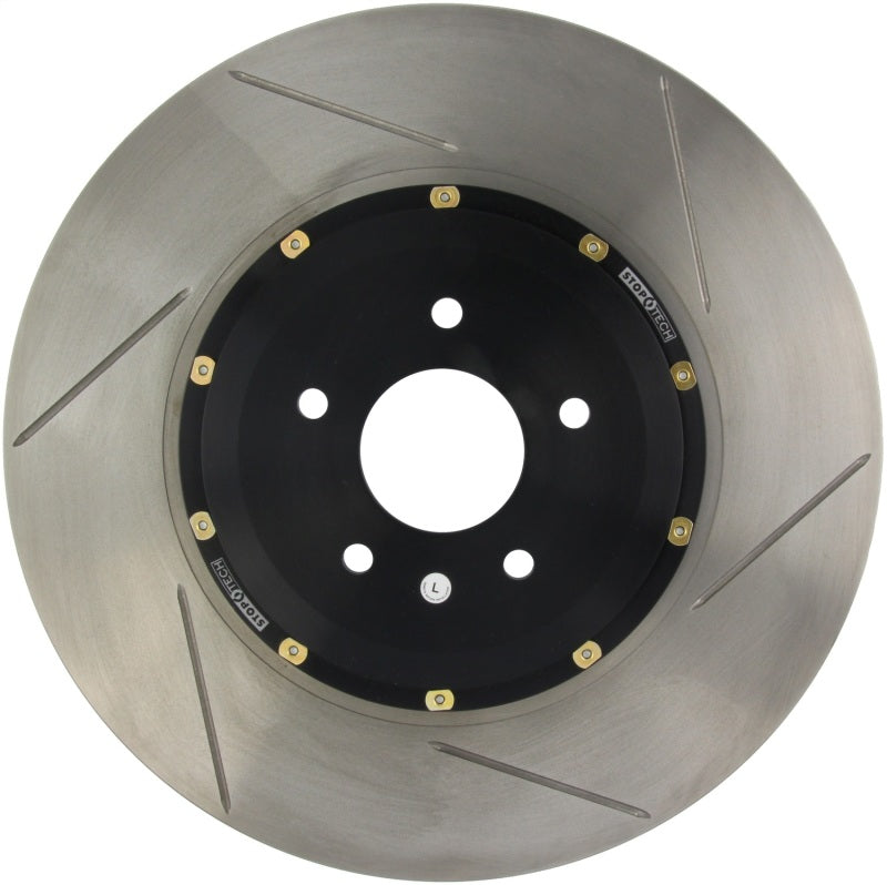StopTech 2015 Ford Mustang GT w/ Brembo AeroRotor Direct Replacement 2pcs Slotted Leftt Front Rotor - 129.61116.13