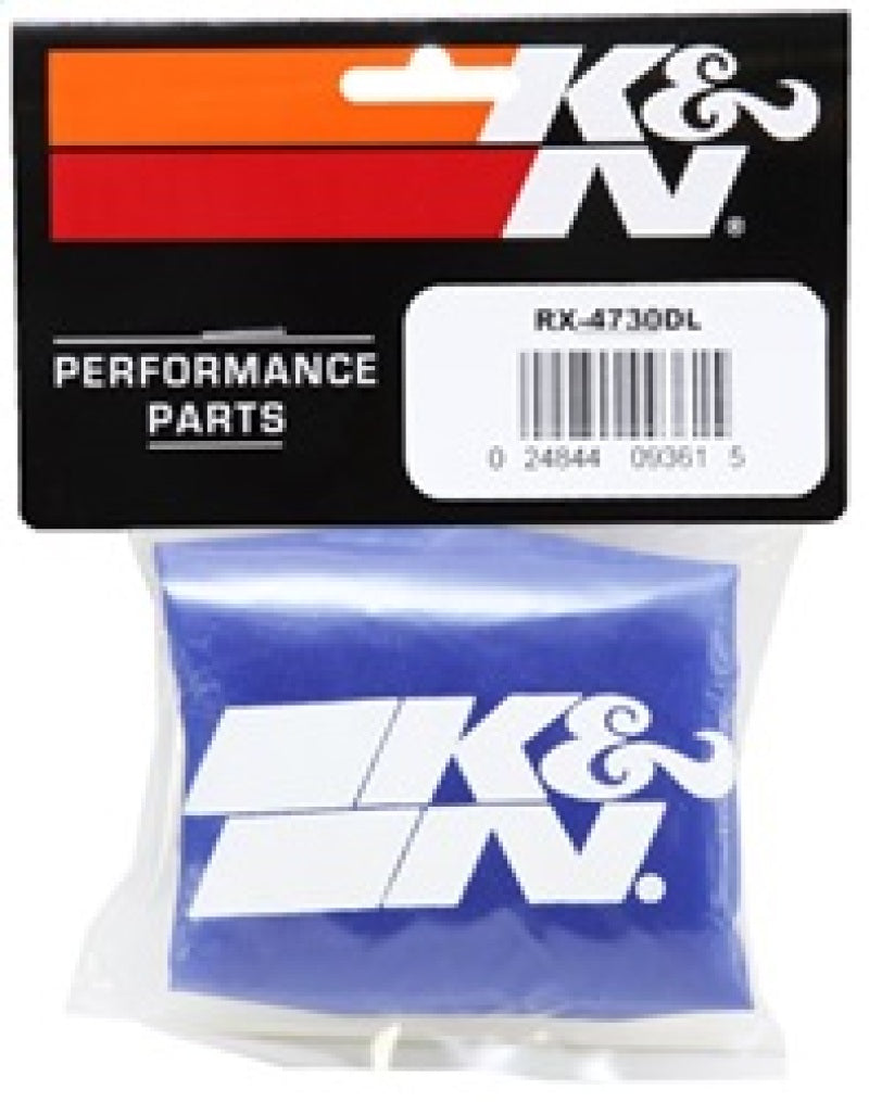 K&N Drycharger Air Filter Wrap Blue for RX-4730 - RX-4730DL by K&N Engineering - detail view