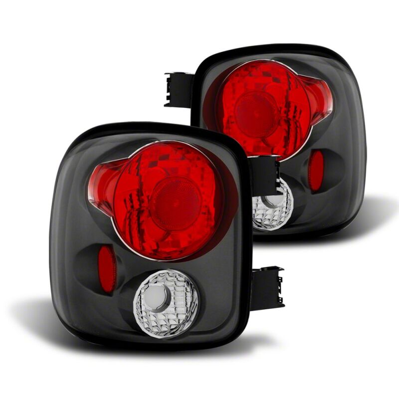 Raxiom 99-02 Chevrolet Silverado 1500 Stepside Axial Series Tail Lights- Black- Smoked Lens - S112741 - front view