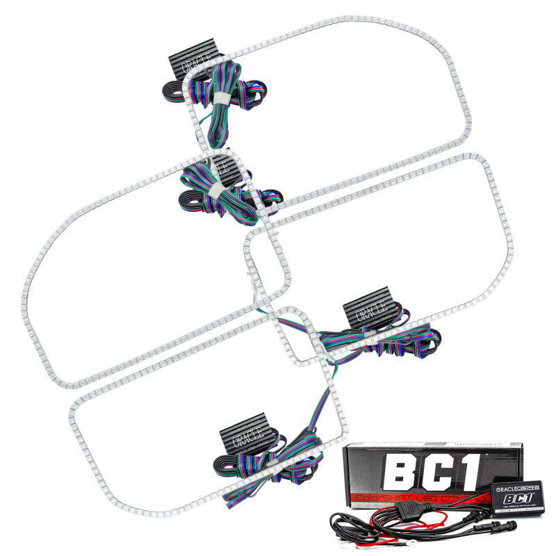 Oracle Ford F250/350 11-16 Halo Kit (Square Ring Design) - ColorSHIFT w/ BC1 Controller SEE WARRANTY - 2383-335 for 2011-2016