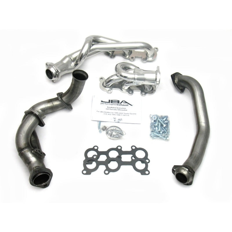JBA 95-00 Toyota 3.4L V6 w/o EGR 1-1/2in Primary Silver Ctd Cat4Ward Header - 2032S-1JS