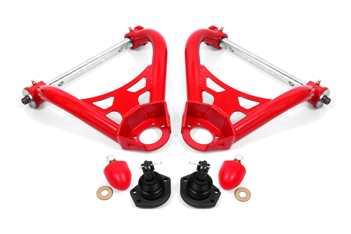 BMR 64-72 A-Body Upper Non-Adj. A-Arms w/ Stock Spindles (Polyurethane) - Red - AA017R