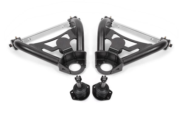 BMR 64-72 A-Body Pro-Touring Upper A-Arms w/ Tall Ball Joint (Delrin) - Black Hammertone - AA028H