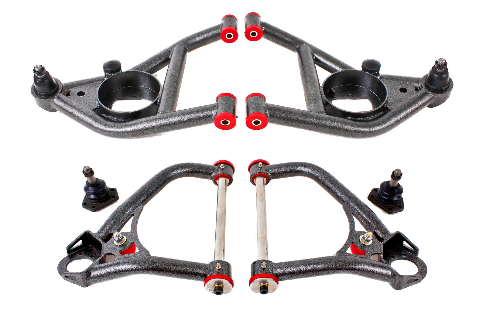 BMR 67-69 1st Gen F-Body Upper And Lower A-Arm Kit - Black Hammertone - AA029H