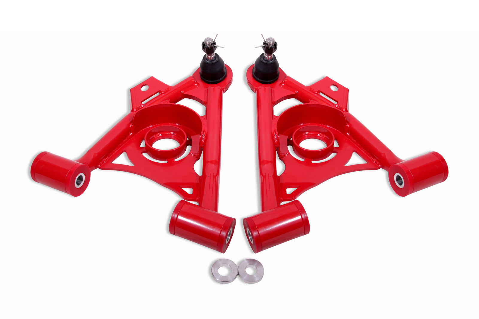 BMR 79-93 Fox Mustang Non-Adj Lower A-Arms Standard Ball Joint Spring Pocket - Red - AA034R