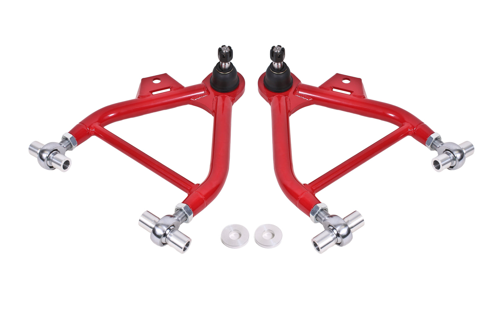 BMR 79-93 Fox Mustang Lower A-Arms (Coilover Only) w/ Adj. Rod End and STD. Ball Joint - Red - AA036R