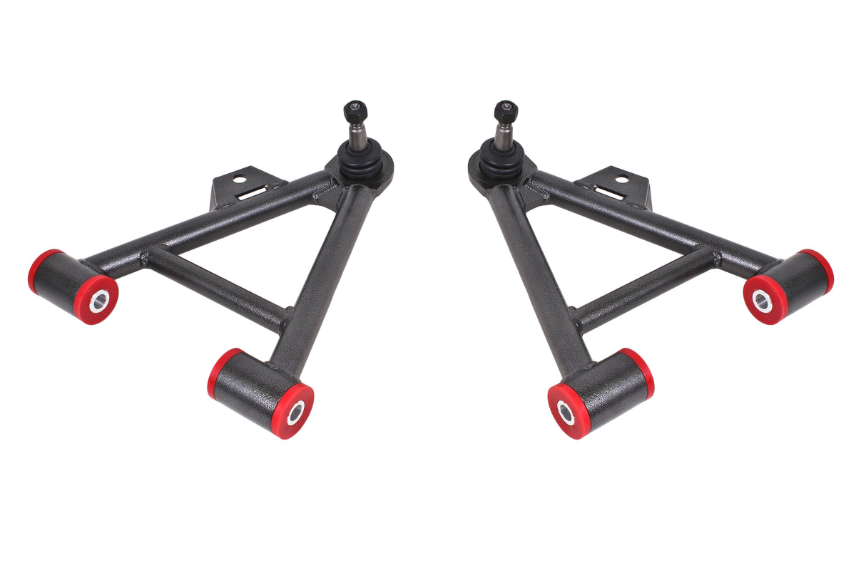 BMR 79-93 Mustang Lower Non-Adj. A-Arms (Coilover Only) w/ Tall Ball Joint (Poly) - Black Hammertone - AA038H
