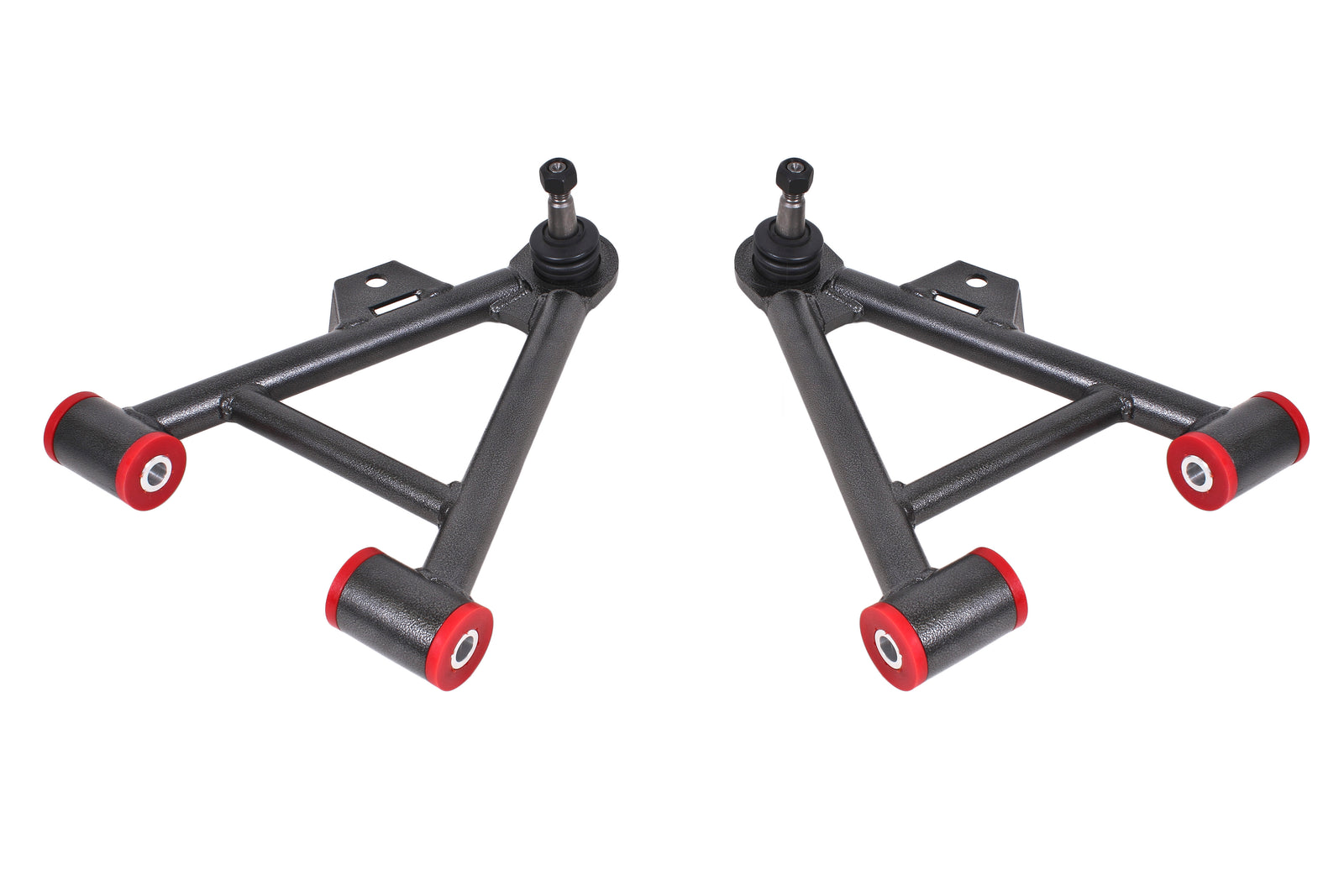 BMR 79-93 Mustang Lower Non-Adj. A-Arms (Coilover Only) w/ Tall Ball Joint (Poly) - Black Hammertone - AA038H