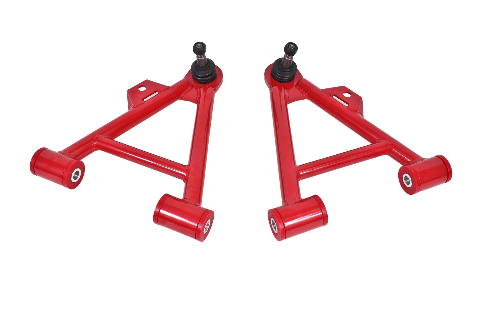 BMR 79-93 Fox Mustang Lower Non-Adj. A-Arms (Coilover Only) w/ Tall Ball Joint (Poly) - Red - AA038R