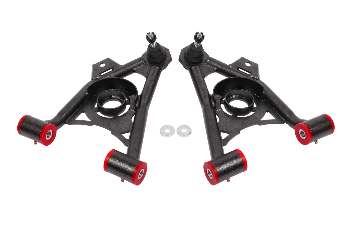 BMR 94-04 Ford Mustang Non-Adj. A-Arms Lower (Poly) w/ Spring Pocket - Black Hammertone - AA040H