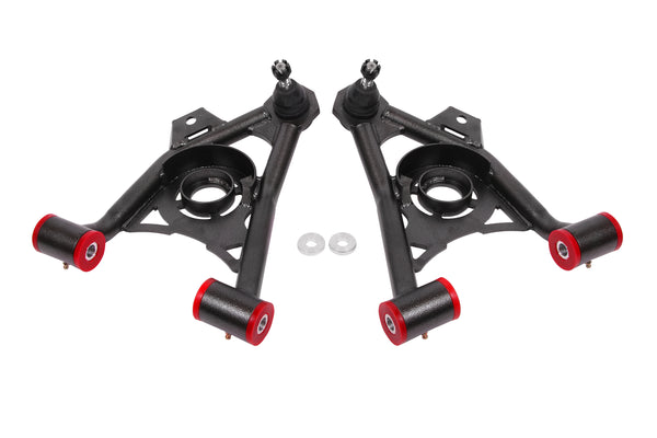 BMR 94-04 Ford Mustang Non-Adj. A-Arms Lower (Poly) w/ Spring Pocket - Black Hammertone - AA040H