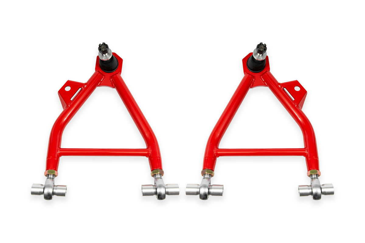BMR 94-04 Mustang Lower A-Arms (Coilover Only) w/ Adj. Rod End and STD. Ball Joint - Red - AA042R