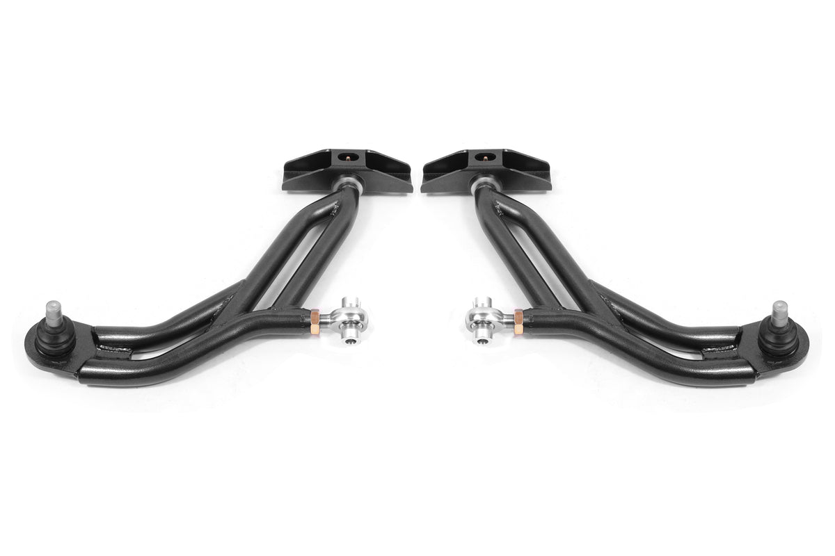 BMR 10-14 Ford Mustang Adj. Lower A-Arms w/ Delrin/Rod End / 18mm Tall Ball Joint - Black Hammertone - AA751H