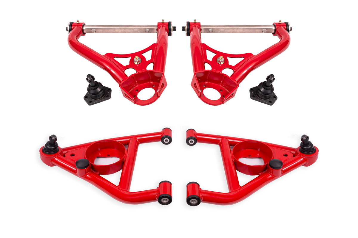 BMR 67-69 GM F-Body / 68-74 X-Body Non-Adj. Upper & Lower A-Arms (Polyurethane) - Red - AAK311R